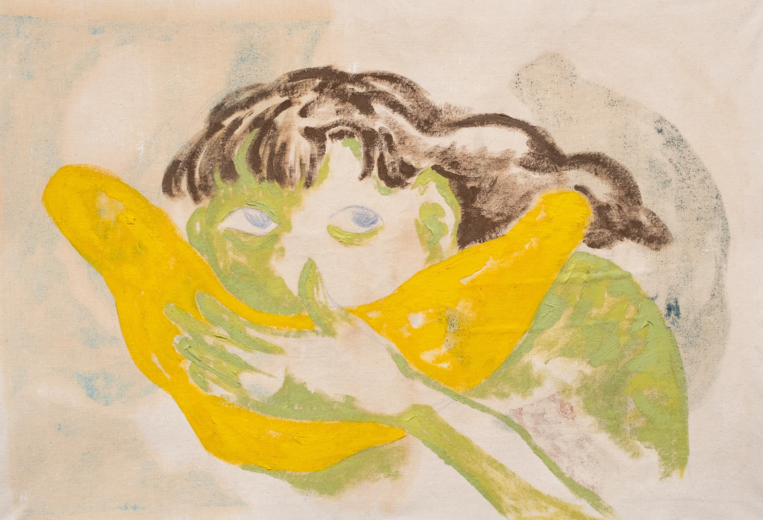Eating the Sun II — figure holding a yellow sun
